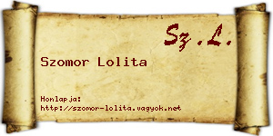 Szomor Lolita névjegykártya